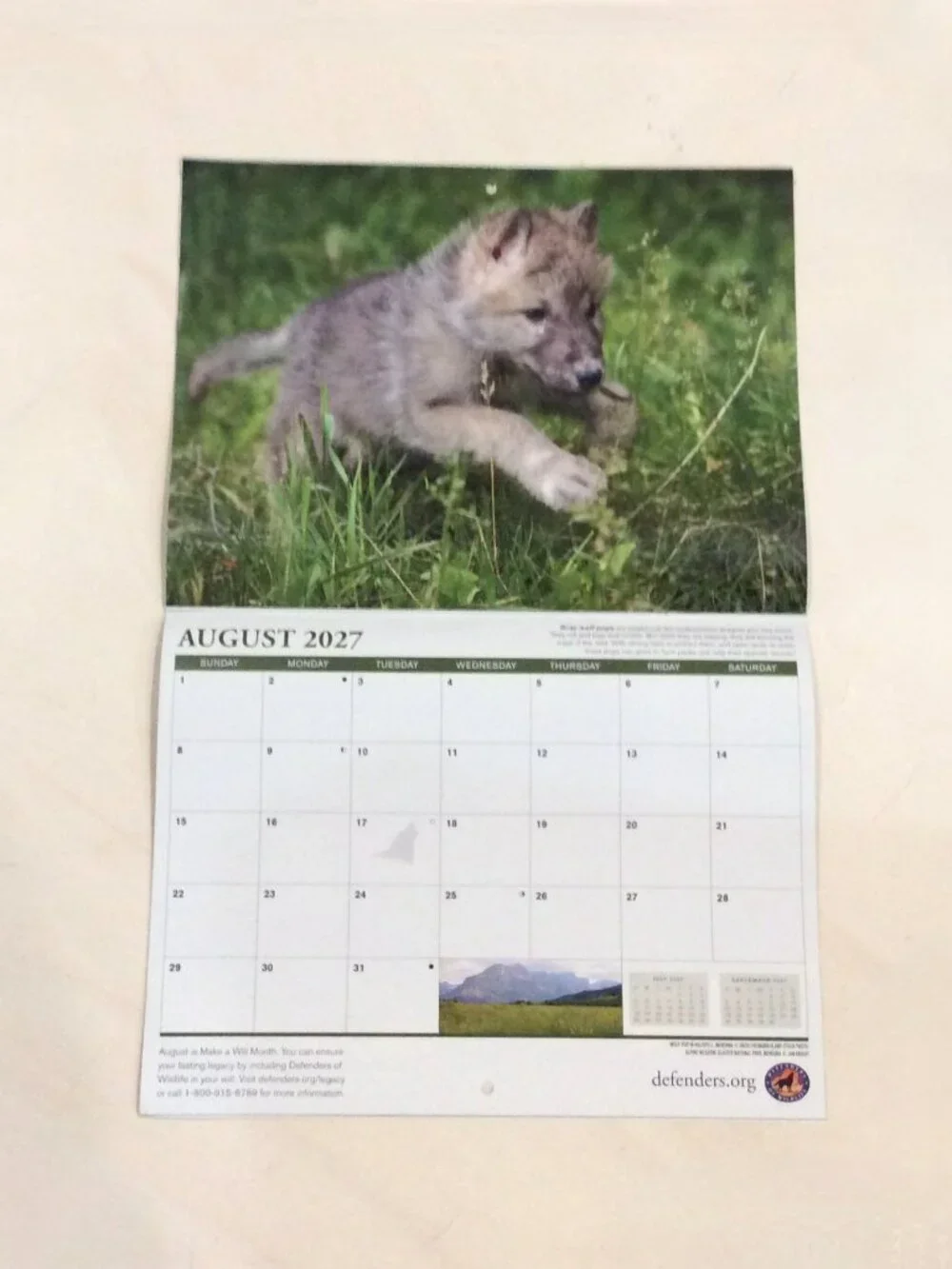 Defenders of Wildlife 2026-2027 Eighteen-Month Calendar